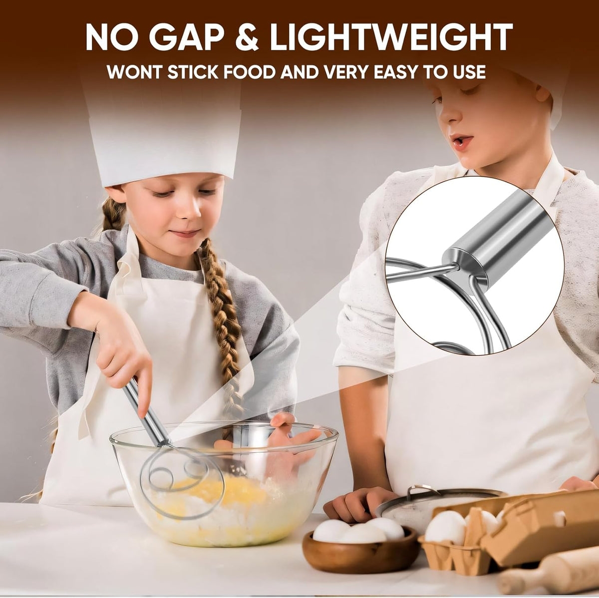 Stainless Steel Dishwasher Safe Danish Dough Whisk