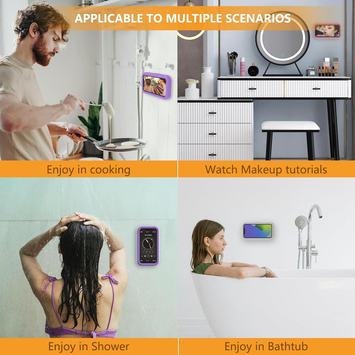360° Rotating Waterproof Shower Phone Holder