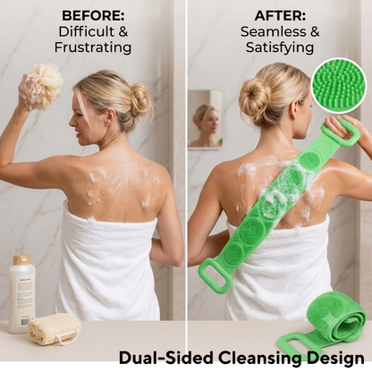 2-in-1 Silicone Back Scrubber and Bath Brush