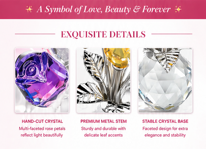 Glass Crystal Artificial Roses for Mother’s Day