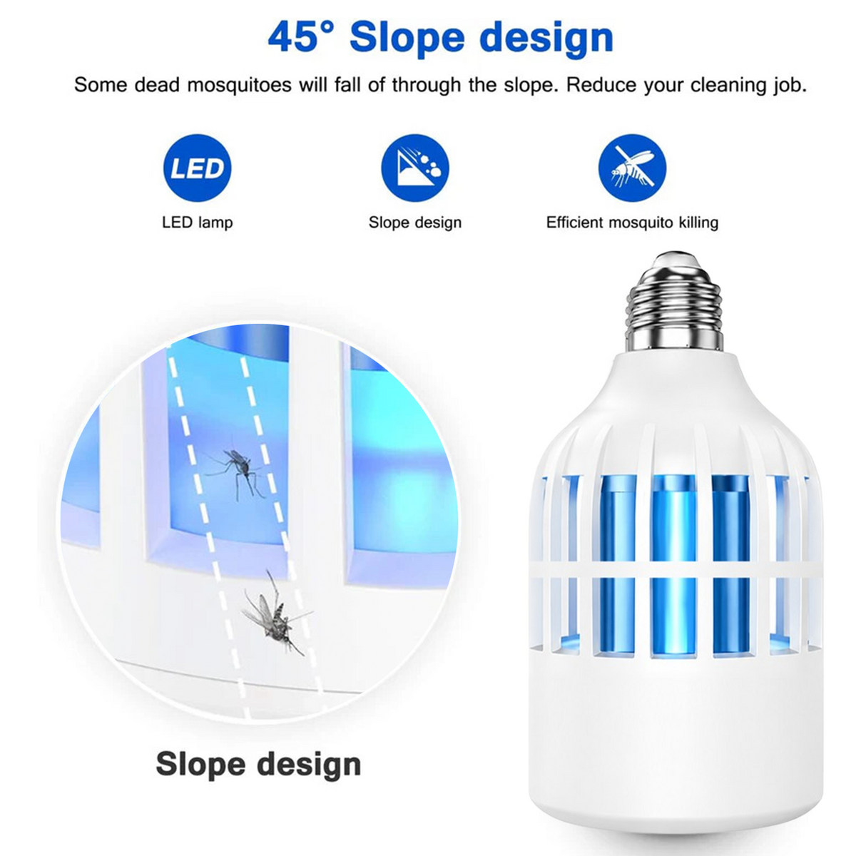 2 in 1 12W E27 Bug Zapper Light Bulb