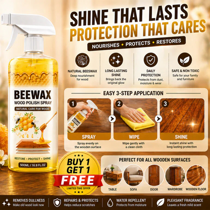 Beewax Wood Polish Spray (Restore Shine Protect Furniture)