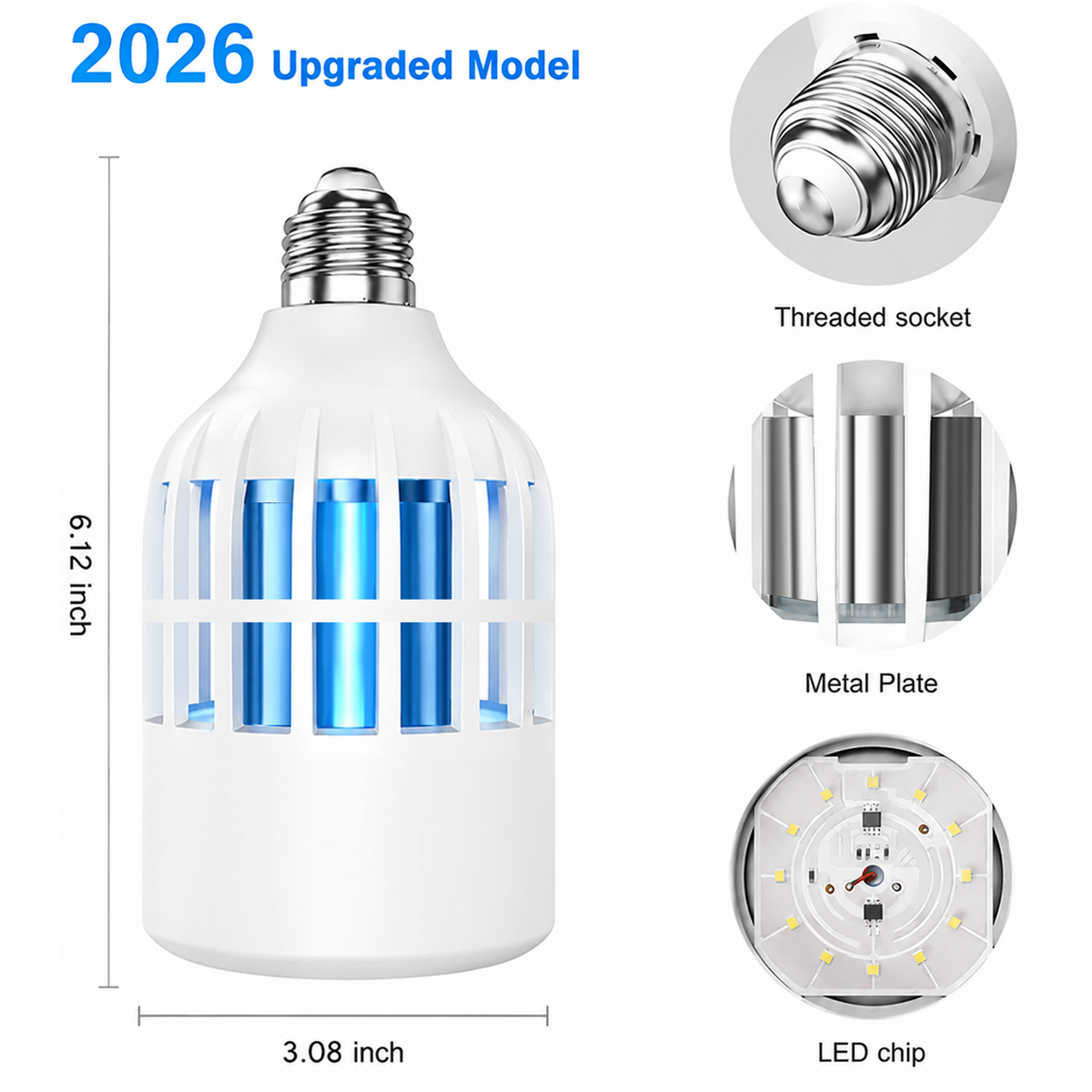 2 in 1 12W E27 Bug Zapper Light Bulb