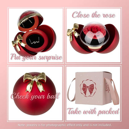 Personalized Jewelry Box with Red Rose