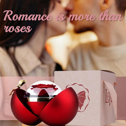 Personalized Jewelry Box with Red Rose