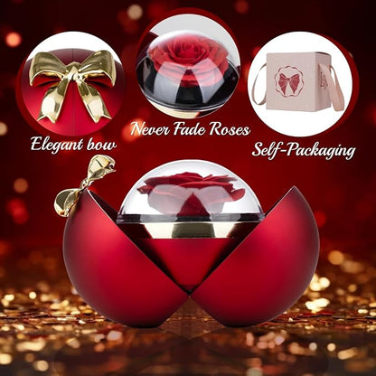 Personalized Jewelry Box with Red Rose