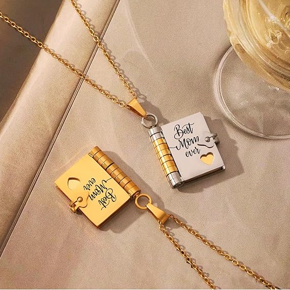 Mom Book Necklace for Women