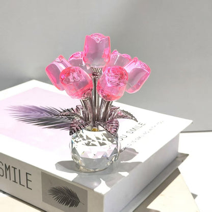 Glass Crystal Artificial Roses for Mother’s Day
