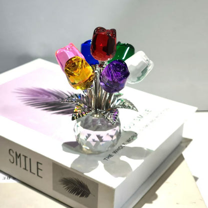 Glass Crystal Artificial Roses for Mother’s Day