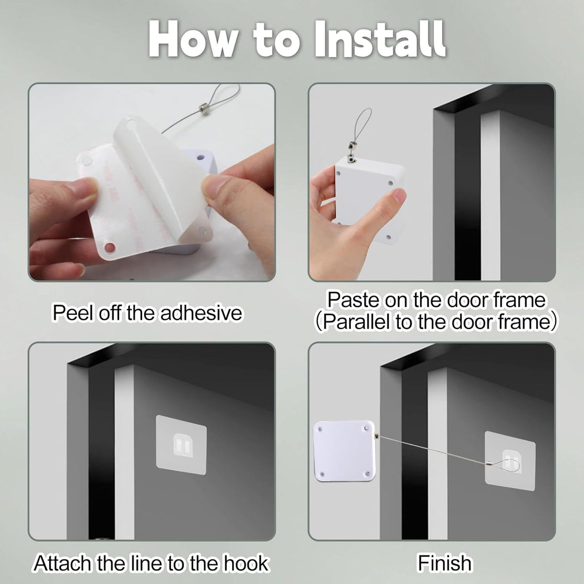 Multifunctional Punch-Free Drawstring Automatic Door Closers with Steel Pull Cord