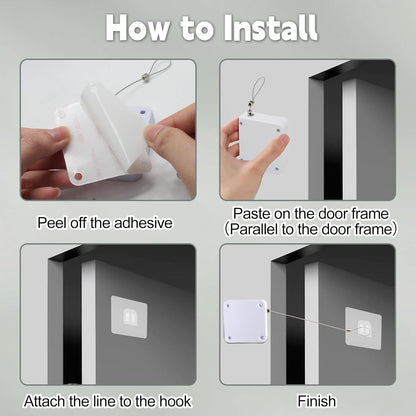 Multifunctional Punch-Free Drawstring Automatic Door Closers with Steel Pull Cord