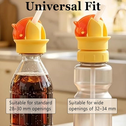 2PCS Water Bottle Spout Conversion Cap with Straw