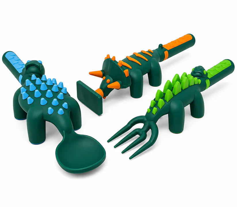 Constructive Eating Plate and Utensils Set - Toddler Dinnerware with Divided Plates