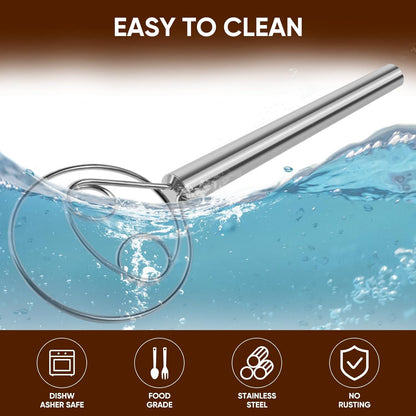 Stainless Steel Dishwasher Safe Danish Dough Whisk