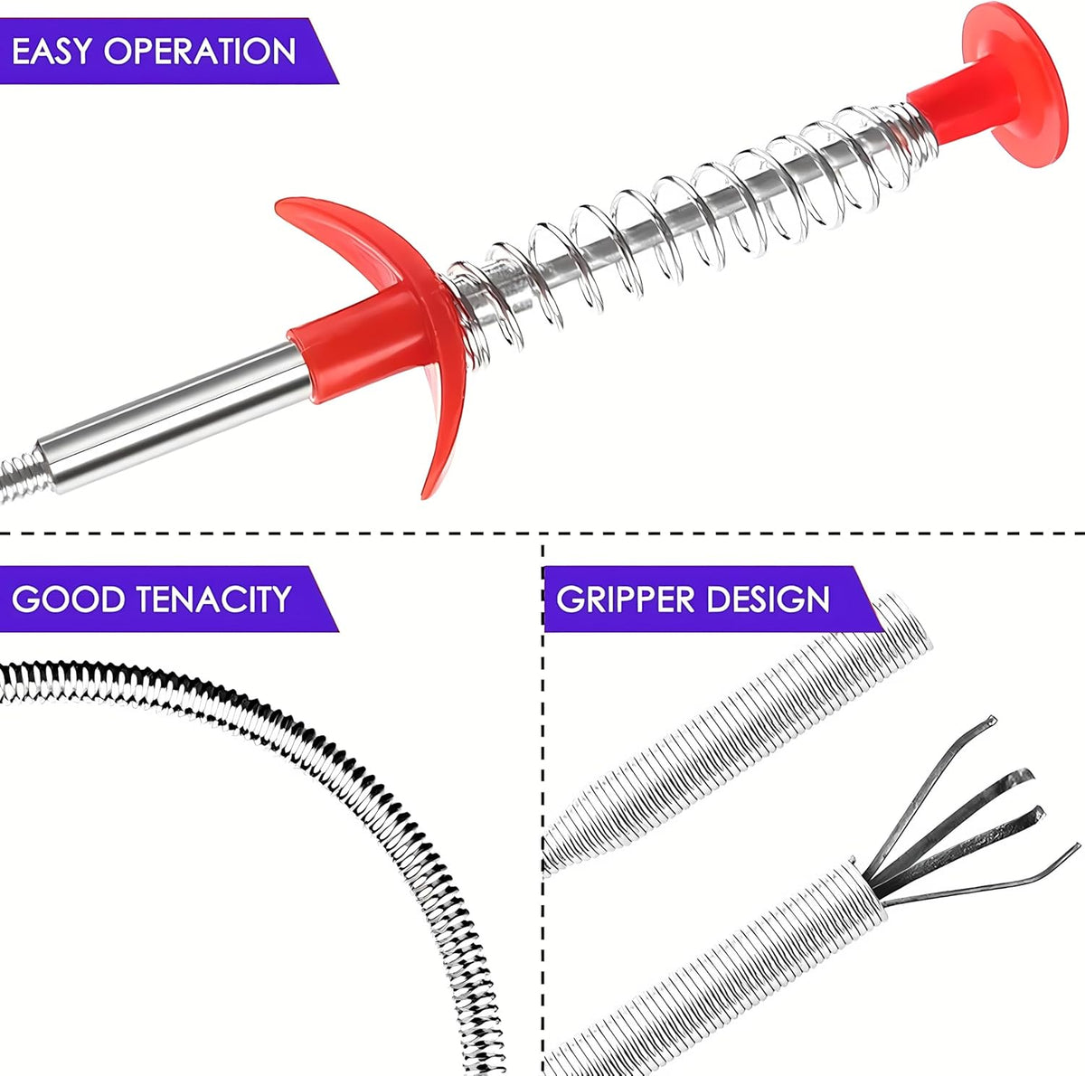 Drain Clog Remover Tools For Toilet Sewer Shower Kitchen