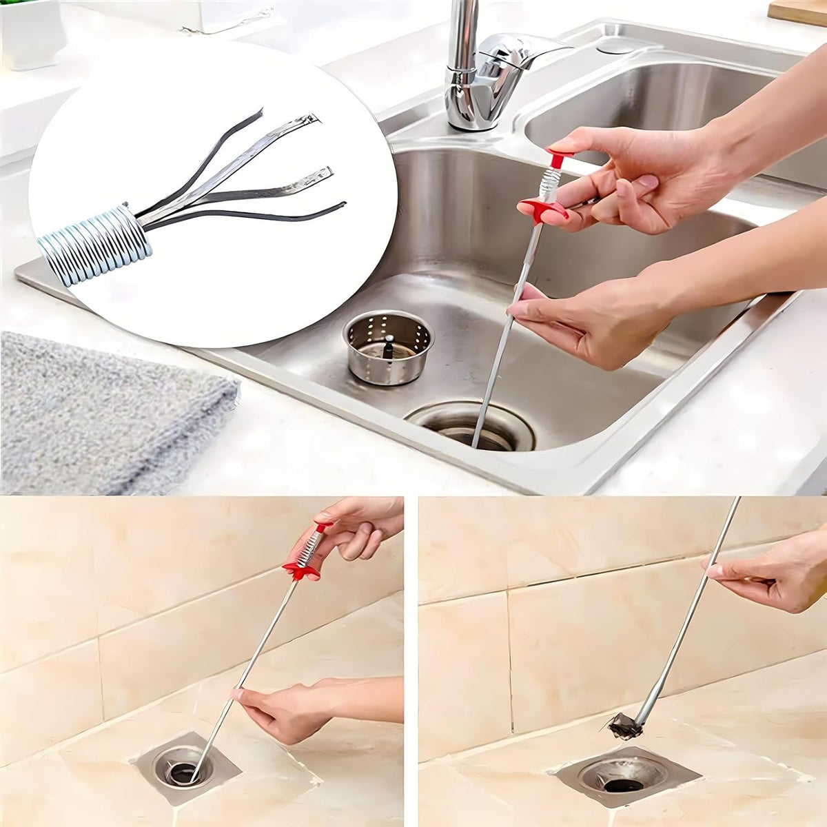 Drain Clog Remover Tools For Toilet Sewer Shower Kitchen