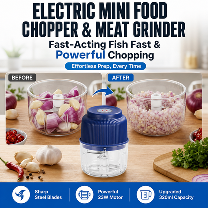 Electric Mini Food Chopper & Meat Grinder
