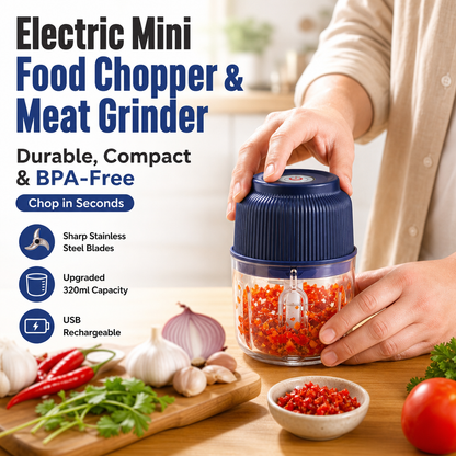 Electric Mini Food Chopper & Meat Grinder