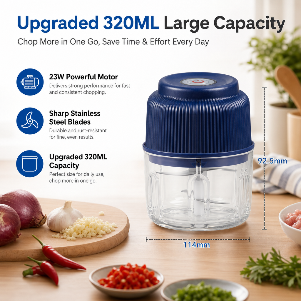 Electric Mini Food Chopper & Meat Grinder