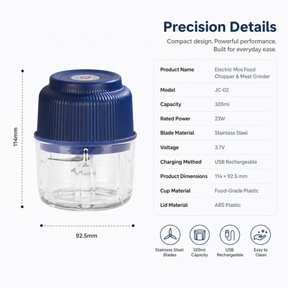 Electric Mini Food Chopper & Meat Grinder