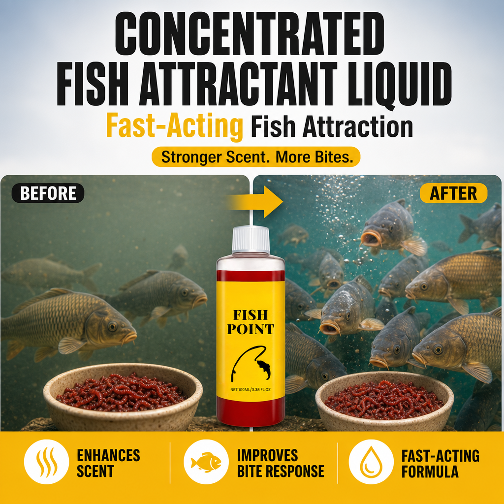 Concentrated Fish Attractant Liquid – Fast-Acting Red Worm Bait Additive for Freshwater Fishing, Enhances Scent & Improves Bite Response