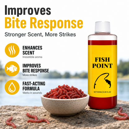 Concentrated Fish Attractant Liquid – Fast-Acting Red Worm Bait Additive for Freshwater Fishing, Enhances Scent & Improves Bite Response