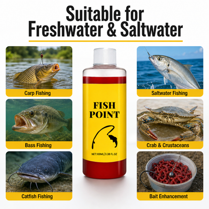Concentrated Fish Attractant Liquid – Fast-Acting Red Worm Bait Additive for Freshwater Fishing, Enhances Scent & Improves Bite Response
