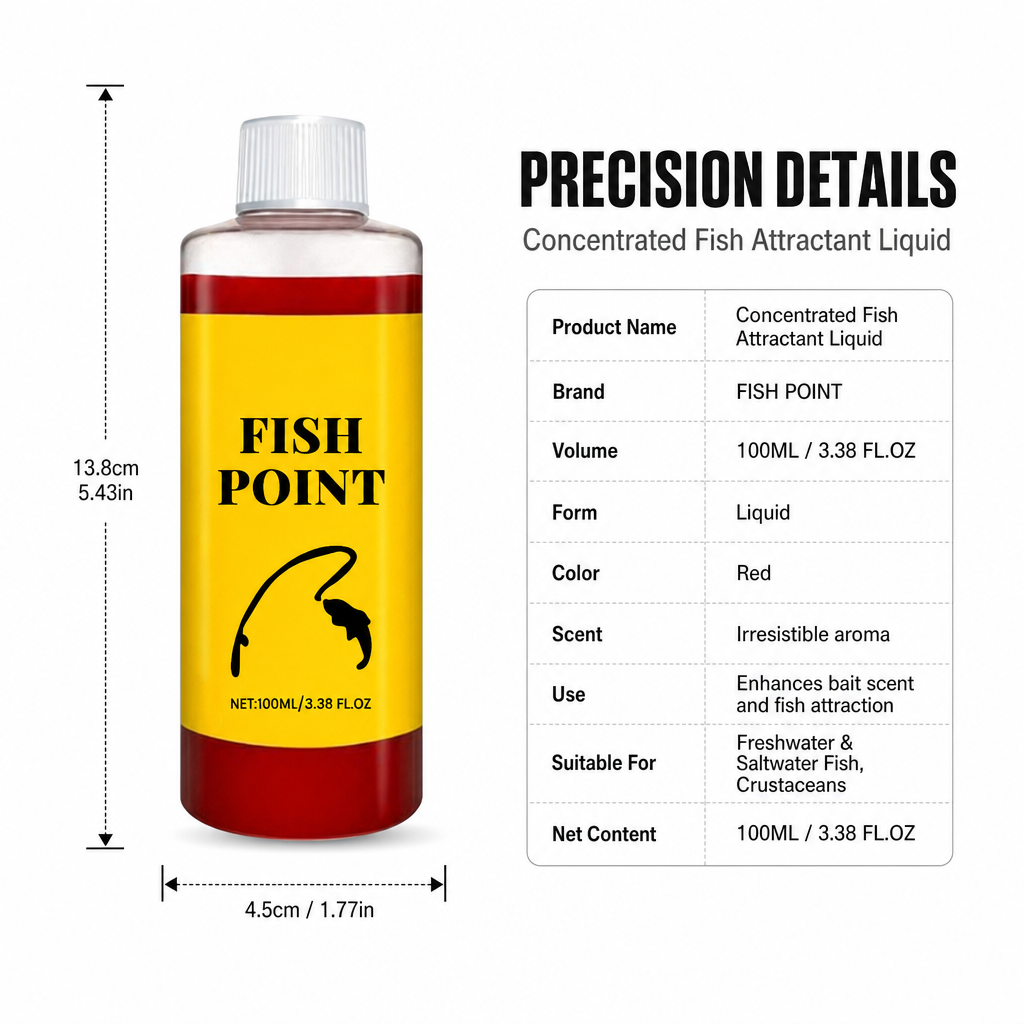 Concentrated Fish Attractant Liquid – Fast-Acting Red Worm Bait Additive for Freshwater Fishing, Enhances Scent & Improves Bite Response