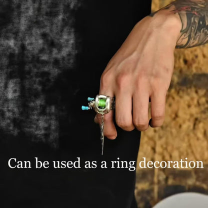 Fishing Reel Necklace Rotating Handle Swirling Reel Pendant Keychain