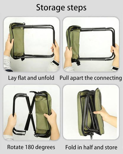 Portable Lightweight Outdoor Backpack Folding Stool
