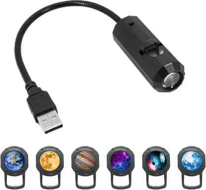 360° Galaxy Projection Light USB Star Night Light Charging Lighting With 10 Film Discs