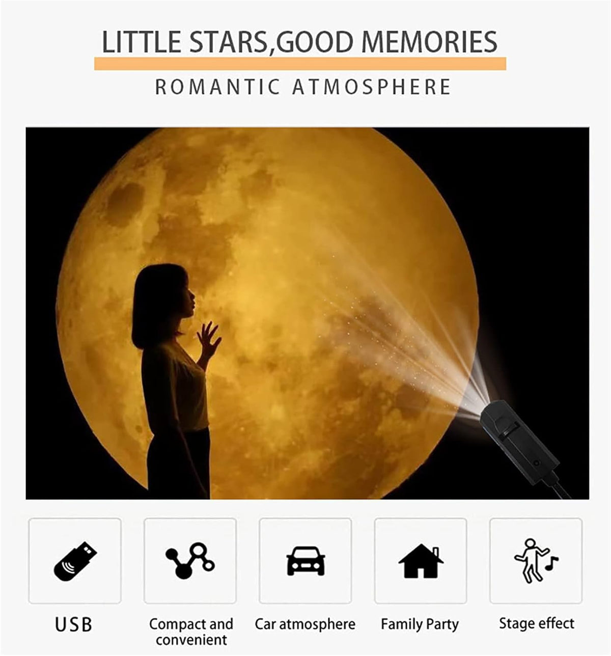 360° Galaxy Projection Light USB Star Night Light Charging Lighting With 10 Film Discs