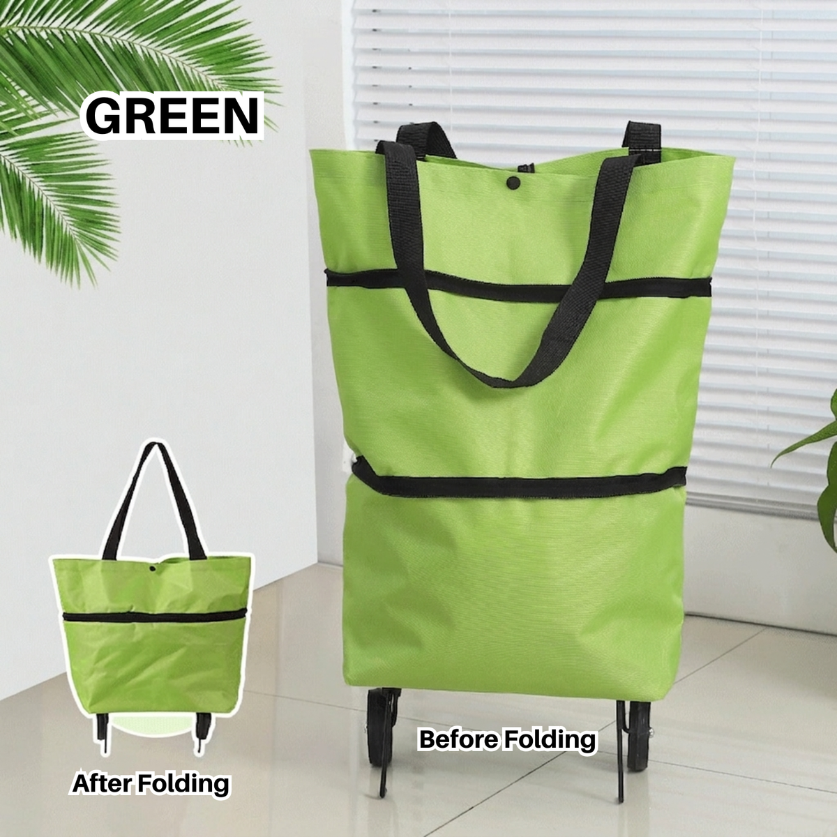 Portable Shopping Cart Foldable Grocery Trolley Lightweight with Wheels