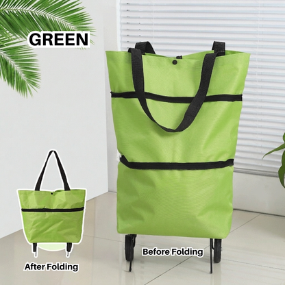 Portable Shopping Cart Foldable Grocery Trolley Lightweight with Wheels