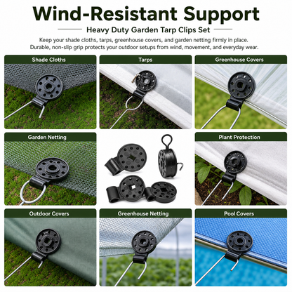 Heavy Duty Garden Tarp Clips Set