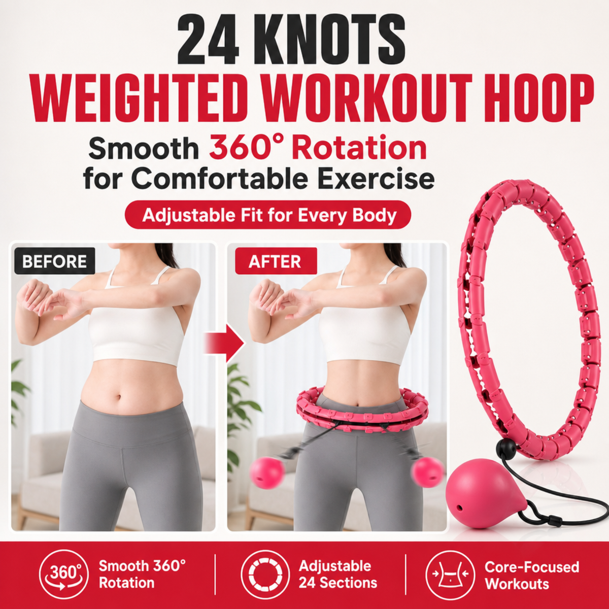 24 Knots Weighted Workout Hoop