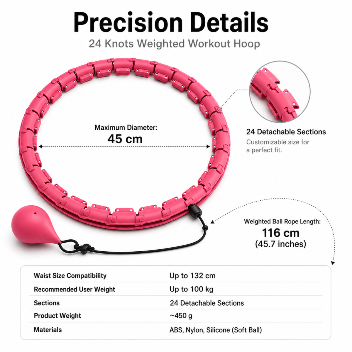 24 Knots Weighted Workout Hoop