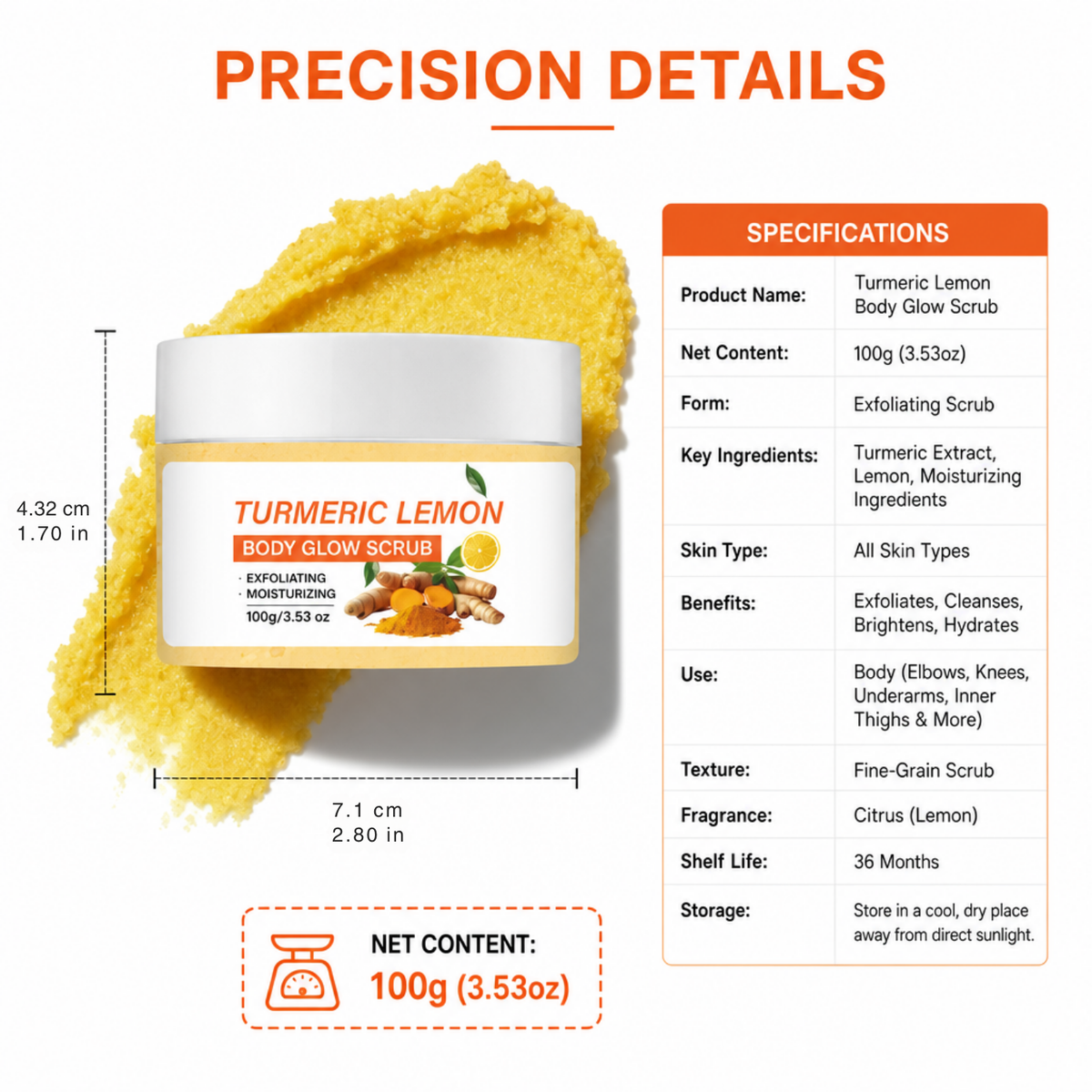Turmeric Lemon Body Glow Scrub