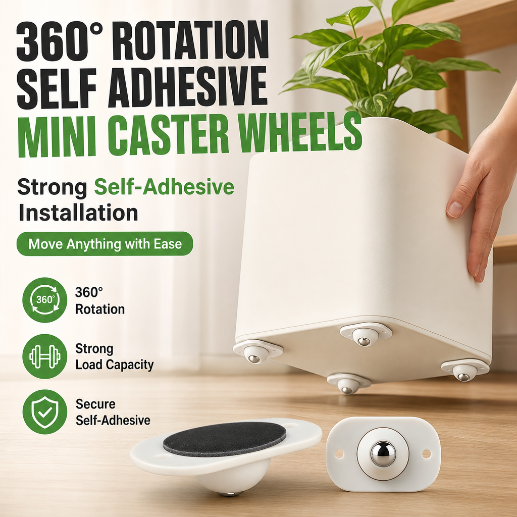 360° Rotation Self Adhesive Mini Caster Wheels