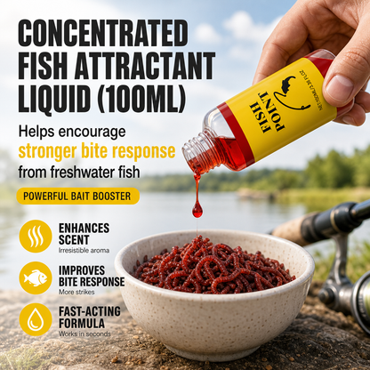 Concentrated Fish Attractant Liquid – Fast-Acting Red Worm Bait Additive for Freshwater Fishing, Enhances Scent & Improves Bite Response (100ml)