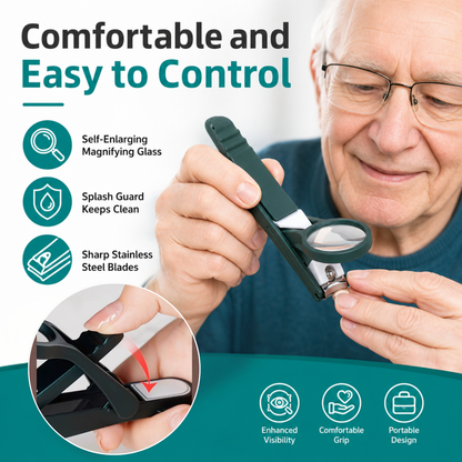 Nail Clippers with Magnifying Glass and Splash Guard