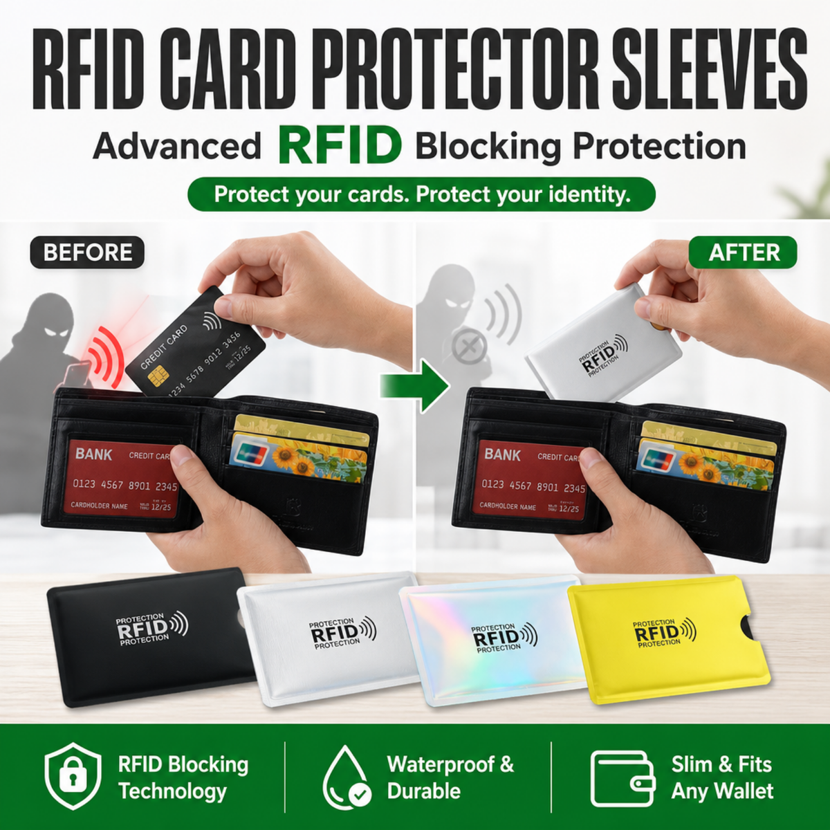 RFID Card Protector Sleeves Set(2 PCS)