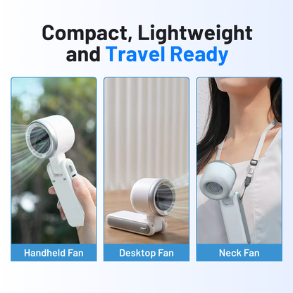 Portable Handheld Turbo Fan — 5-Speed, 4000mAh, 10H Battery Life