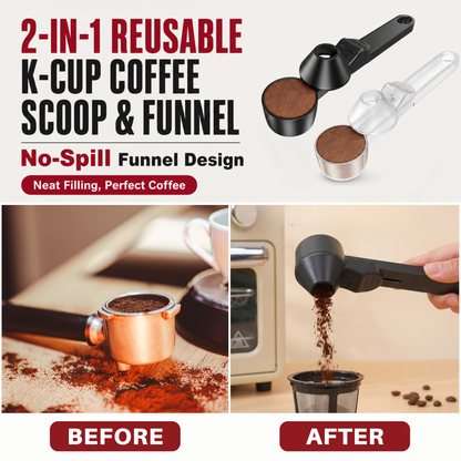 2-in-1 Reusable K-Cup Coffee Scoop & Funnel