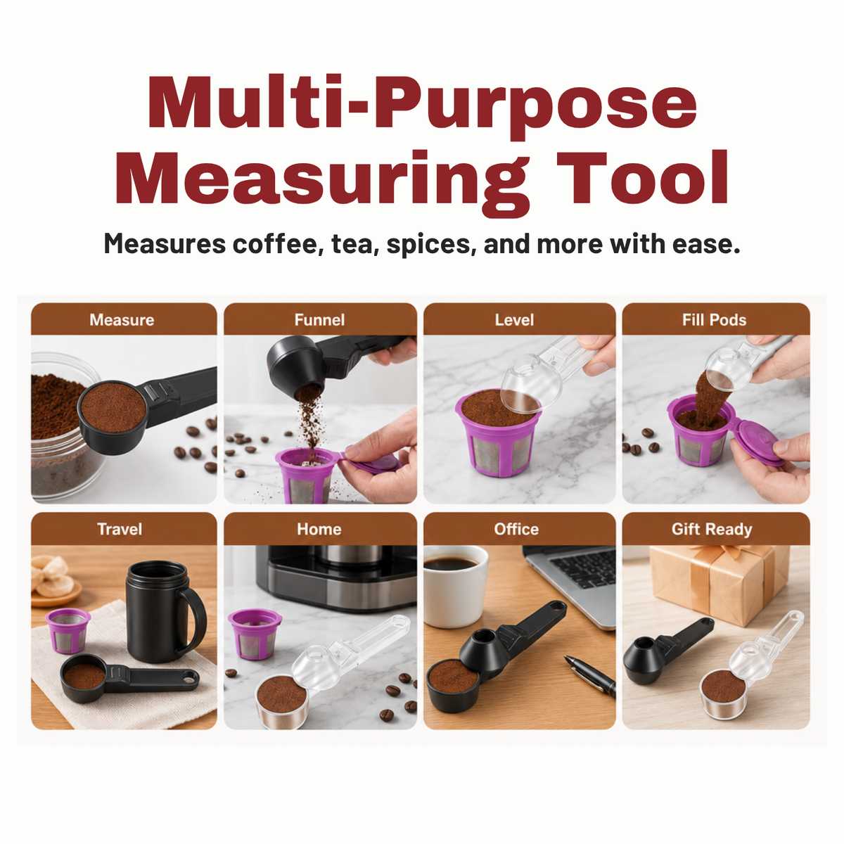 2-in-1 Reusable K-Cup Coffee Scoop & Funnel