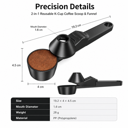 2-in-1 Reusable K-Cup Coffee Scoop & Funnel