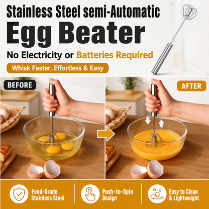 Stainless Steel semi-Automatic Egg Beater