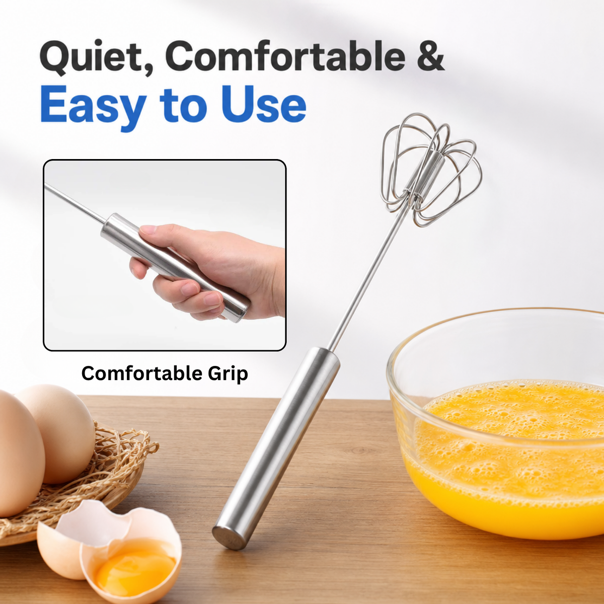 Stainless Steel semi-Automatic Egg Beater