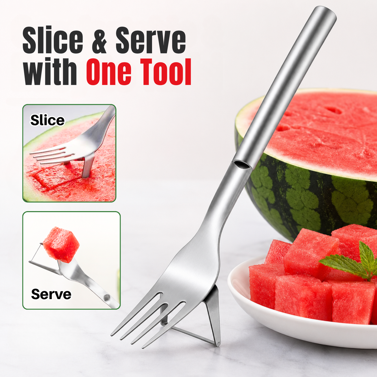 2-in-1 Stainless Steel Watermelon Fork
