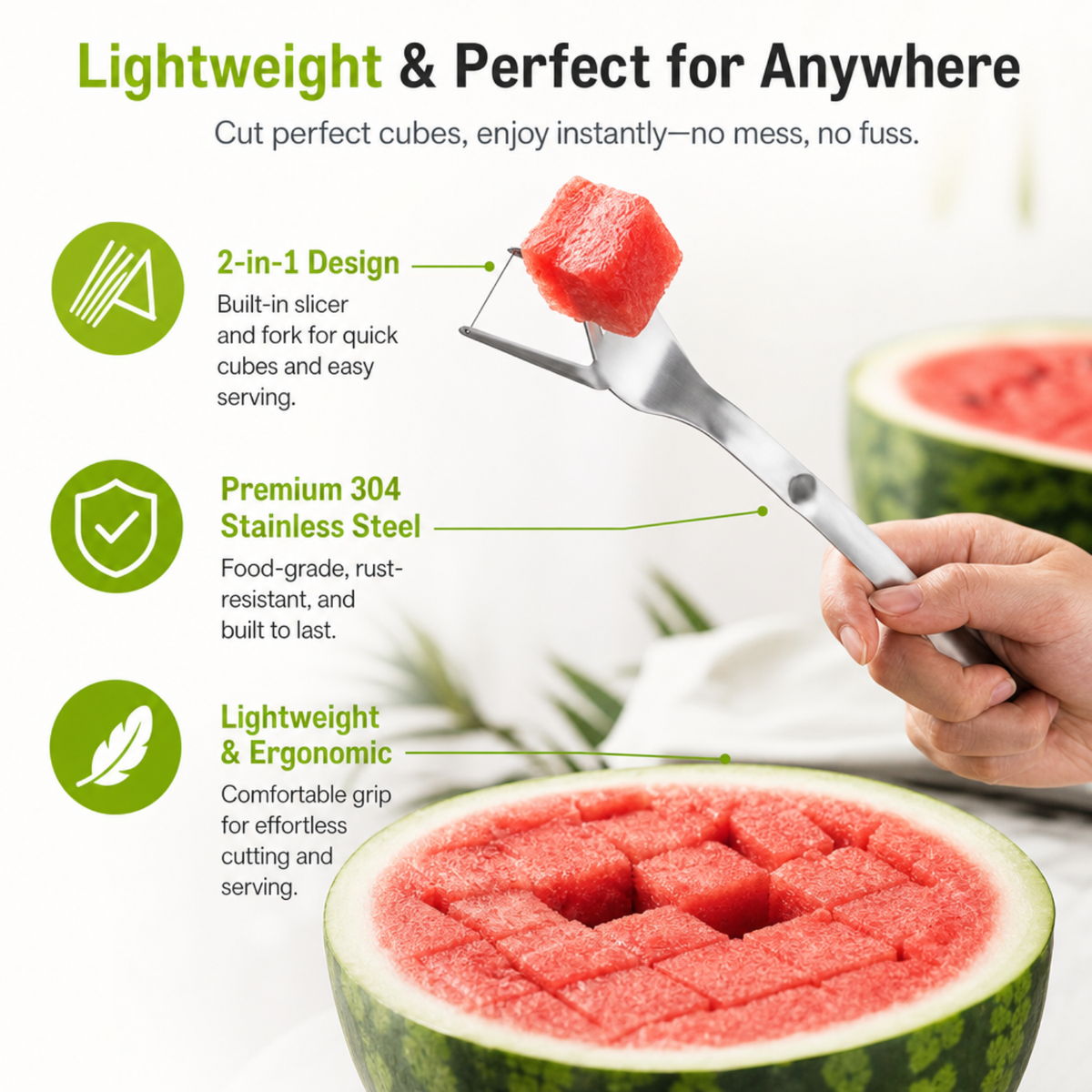 2-in-1 Stainless Steel Watermelon Fork
